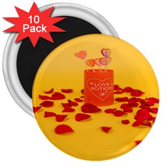 Valentine Day Heart Love Potion 3  Magnets (10 Pack)  by artworkshop