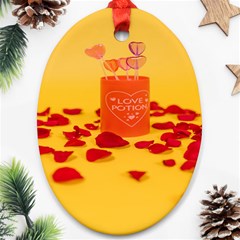 Valentine Day Heart Love Potion Ornament (oval) by artworkshop