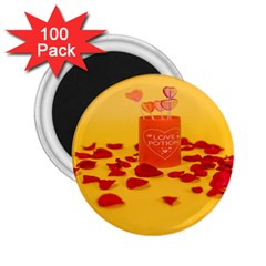 Valentine Day Heart Love Potion 2 25  Magnets (100 Pack)  by artworkshop