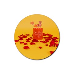 Valentine Day Heart Love Potion Rubber Coaster (round) by artworkshop