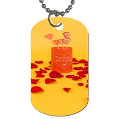 Valentine Day Heart Love Potion Dog Tag (one Side) by artworkshop