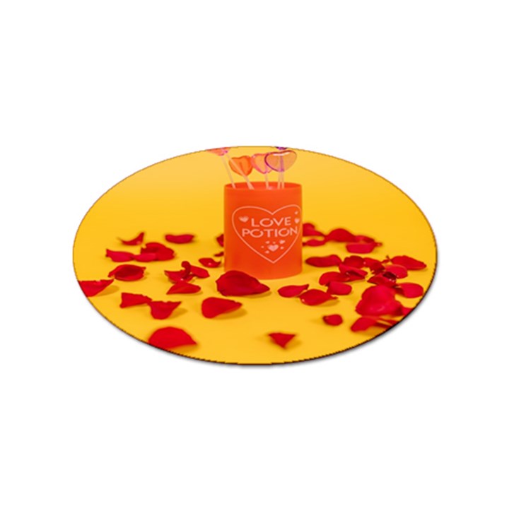 Valentine Day Heart Love Potion Sticker Oval (100 pack)