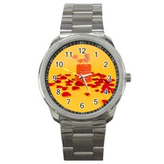 Valentine Day Heart Love Potion Sport Metal Watch by artworkshop