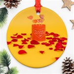 Valentine Day Heart Love Potion Round Ornament (Two Sides) Front