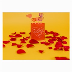 Valentine Day Heart Love Potion Large Glasses Cloth (2 Sides) by artworkshop