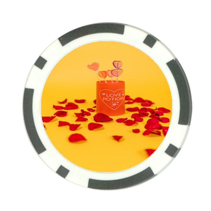 Valentine Day Heart Love Potion Poker Chip Card Guard