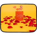 Valentine Day Heart Love Potion One Side Fleece Blanket (Mini) 35 x27  Blanket