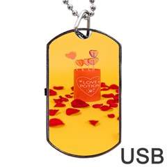 Valentine Day Heart Love Potion Dog Tag Usb Flash (two Sides) by artworkshop