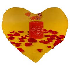 Valentine Day Heart Love Potion Large 19  Premium Heart Shape Cushions by artworkshop