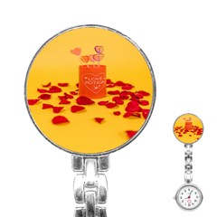 Valentine Day Heart Love Potion Stainless Steel Nurses Watch by artworkshop