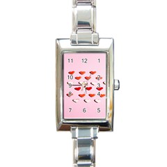 Lolly Candy  Valentine Day Rectangle Italian Charm Watch by artworkshop