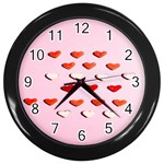 Lolly Candy  Valentine Day Wall Clock (Black) Front