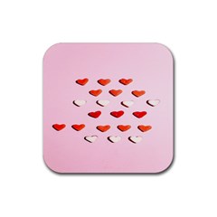 Lolly Candy  Valentine Day Rubber Coaster (square) by artworkshop