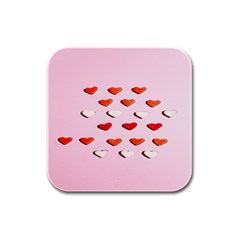 Lolly Candy  Valentine Day Rubber Square Coaster (4 Pack) by artworkshop