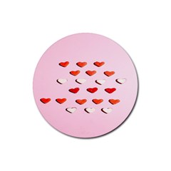 Lolly Candy  Valentine Day Rubber Coaster (round) by artworkshop