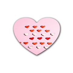 Lolly Candy  Valentine Day Rubber Coaster (heart) by artworkshop