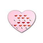 Lolly Candy  Valentine Day Rubber Heart Coaster (4 pack) Front