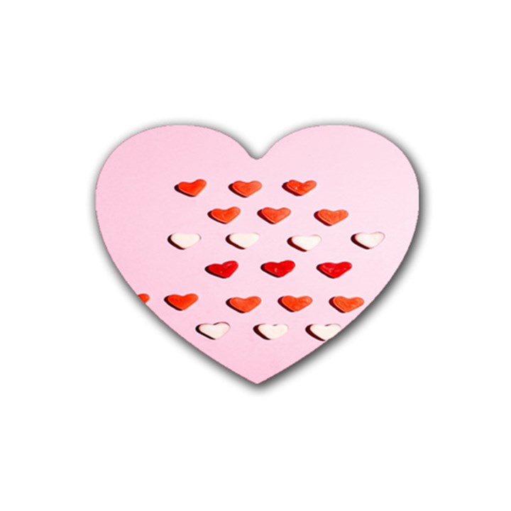 Lolly Candy  Valentine Day Rubber Heart Coaster (4 pack)