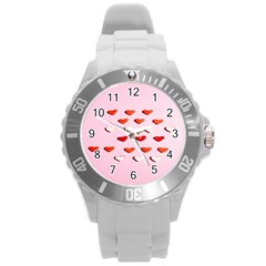 Lolly Candy  Valentine Day Round Plastic Sport Watch (l) by artworkshop