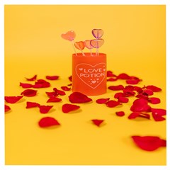 Valentine Day Heart Love Potion Wooden Puzzle Square by artworkshop