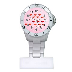 Lolly Candy  Valentine Day Plastic Nurses Watch by artworkshop