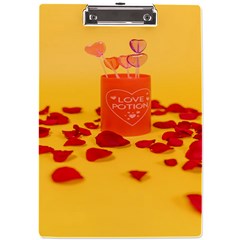 Valentine Day Heart Love Potion A4 Acrylic Clipboard by artworkshop