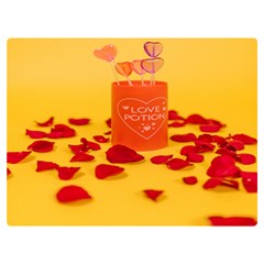 Valentine Day Heart Love Potion One Side Premium Plush Fleece Blanket (extra Small) by artworkshop