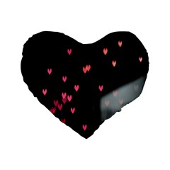 Love Valentine s Day Standard 16  Premium Flano Heart Shape Cushions by artworkshop