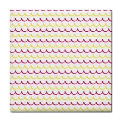 Pattern Waves Tile Coaster by artworkshop