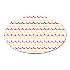 Pattern Waves Oval Magnet by artworkshop