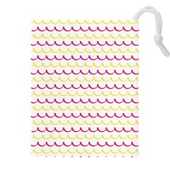 Pattern Waves Drawstring Pouch (5xl) by artworkshop