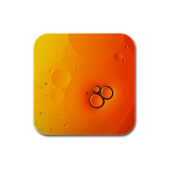 Wallpaper Liquid Bubbles Macro Orange Bright Rubber Square Coaster (4 Pack) by artworkshop