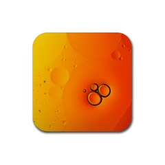 Wallpaper Liquid Bubbles Macro Orange Bright Rubber Coaster (square) by artworkshop