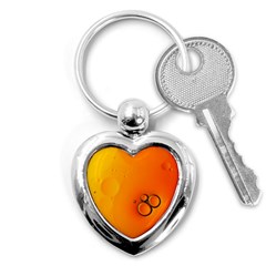 Wallpaper Liquid Bubbles Macro Orange Bright Key Chain (heart) by artworkshop