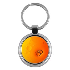 Wallpaper Liquid Bubbles Macro Orange Bright Key Chain (round) by artworkshop