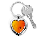 Wallpaper Liquid Bubbles Macro Orange Bright Key Chain (Heart) Front