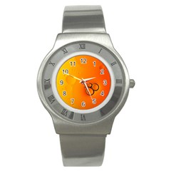 Wallpaper Liquid Bubbles Macro Orange Bright Stainless Steel Watch by artworkshop