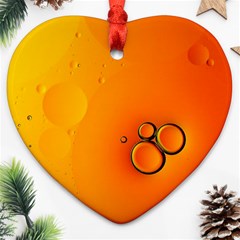 Wallpaper Liquid Bubbles Macro Orange Bright Heart Ornament (two Sides) by artworkshop