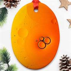 Wallpaper Liquid Bubbles Macro Orange Bright Oval Ornament (two Sides) by artworkshop