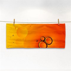 Wallpaper Liquid Bubbles Macro Orange Bright Hand Towel by artworkshop