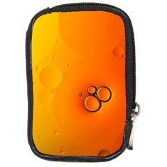 Wallpaper Liquid Bubbles Macro Orange Bright Compact Camera Leather Case by artworkshop