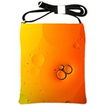 Wallpaper Liquid Bubbles Macro Orange Bright Shoulder Sling Bag Front