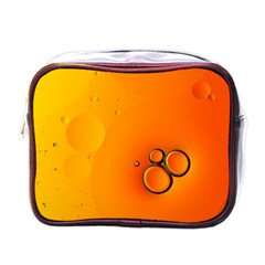 Wallpaper Liquid Bubbles Macro Orange Bright Mini Toiletries Bag (one Side)