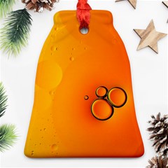 Wallpaper Liquid Bubbles Macro Orange Bright Bell Ornament (two Sides)