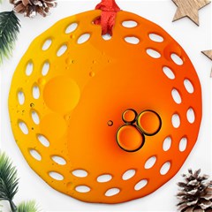 Wallpaper Liquid Bubbles Macro Orange Bright Ornament (round Filigree) by artworkshop