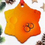 Wallpaper Liquid Bubbles Macro Orange Bright Ornament (Snowflake) Front