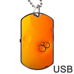 Wallpaper Liquid Bubbles Macro Orange Bright Dog Tag Usb Flash (two Sides) by artworkshop