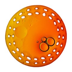 Wallpaper Liquid Bubbles Macro Orange Bright Round Filigree Ornament (two Sides) by artworkshop