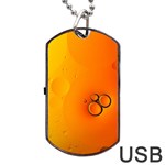 Wallpaper Liquid Bubbles Macro Orange Bright Dog Tag USB Flash (One Side) Front