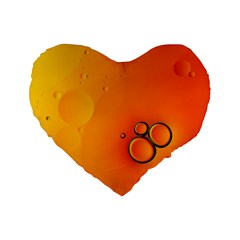 Wallpaper Liquid Bubbles Macro Orange Bright Standard 16  Premium Heart Shape Cushions by artworkshop